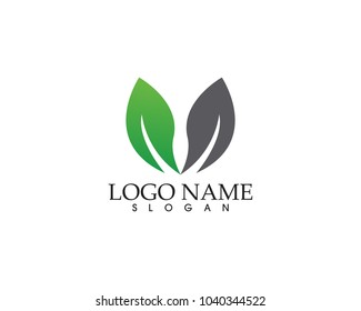 green leaf ecology nature element vector icon