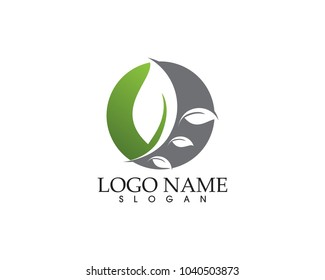 green leaf ecology nature element vector icon