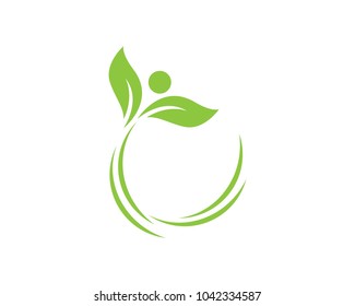 green leaf ecology nature element vector icon
