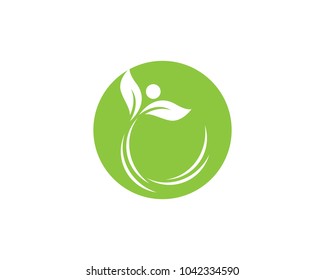 green leaf ecology nature element vector icon