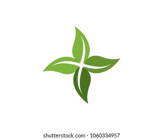 green leaf ecology nature element vector icon