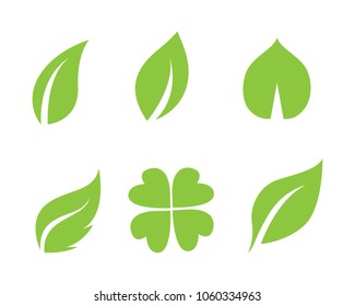 green leaf ecology nature element vector icon