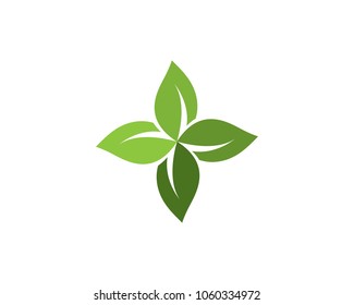 green leaf ecology nature element vector icon