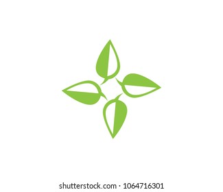 green leaf ecology nature element vector icon