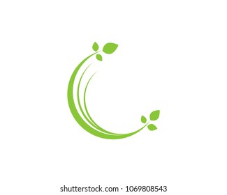 green leaf ecology nature element vector icon