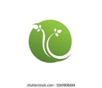 green leaf ecology nature element vector icon