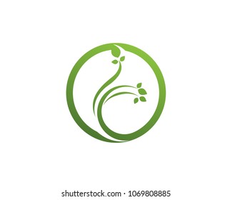 green leaf ecology nature element vector icon