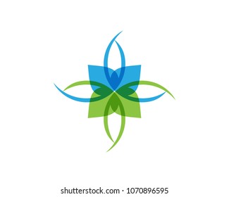 green leaf ecology nature element vector icon