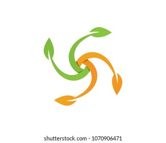 green leaf ecology nature element vector icon