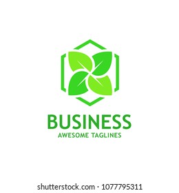 green leaf ecology nature element logo vector