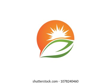green leaf ecology nature element vector icon