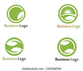 green leaf ecology nature element vector icon