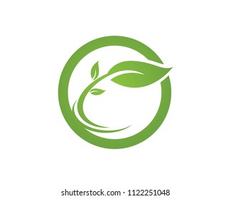 green leaf ecology nature element vector icon