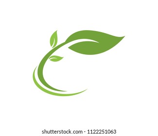 green leaf ecology nature element vector icon