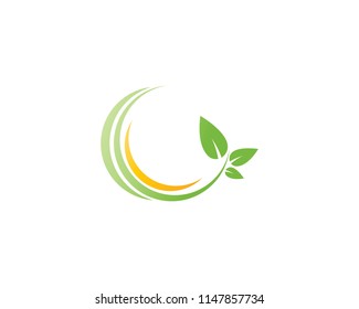 green leaf ecology nature element vector icon