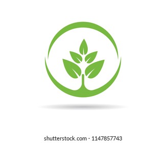 green leaf ecology nature element vector icon
