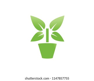 green leaf ecology nature element vector icon