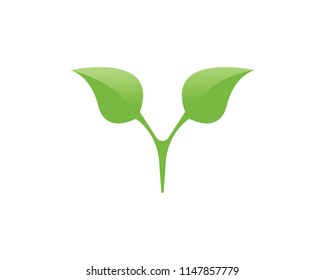 green leaf ecology nature element vector icon
