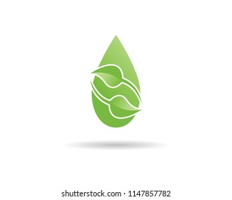 green leaf ecology nature element vector icon