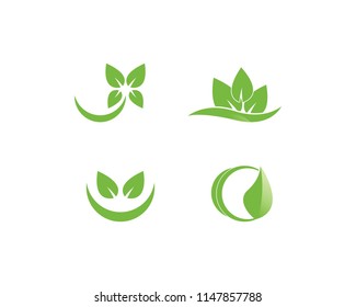 green leaf ecology nature element vector icon