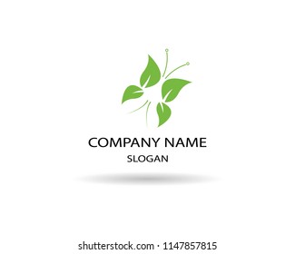 green leaf ecology nature element vector icon