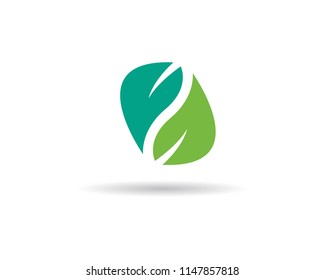 green leaf ecology nature element vector icon