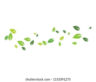 green leaf ecology nature element vector icon