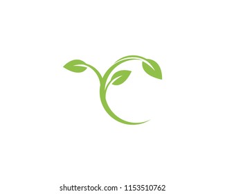 green leaf ecology nature element vector icon