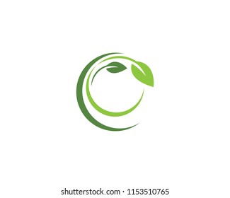 green leaf ecology nature element vector icon