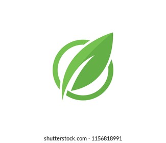 green leaf ecology nature element vector icon