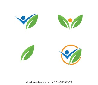 green leaf ecology nature element vector icon
