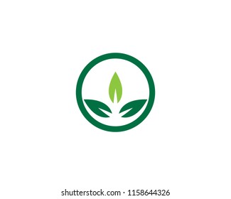 green leaf ecology nature element vector icon