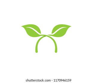 green leaf ecology nature element vector icon