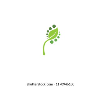 green leaf ecology nature element vector icon