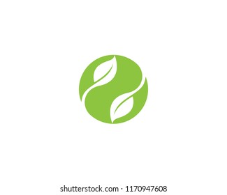 green leaf ecology nature element vector icon