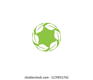 green leaf ecology nature element vector icon