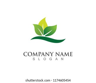 green leaf ecology nature element vector icon