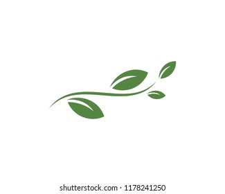 green leaf ecology nature element vector icon