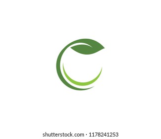 green leaf ecology nature element vector icon