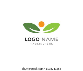 green leaf ecology nature element vector icon