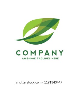 green leaf ecology nature element vector icon. Design shape leaf logo and abstract organic leaf logo.