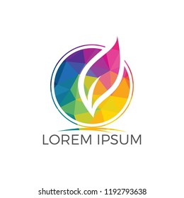 Green leaf ecology nature element vector logo. Leaf logo and abstract organic leaf logo.