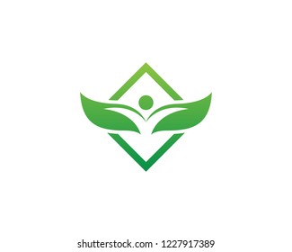 green leaf ecology nature element vector icon