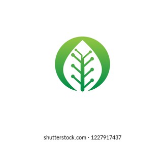 green leaf ecology nature element vector icon