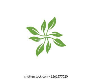 green leaf ecology nature element vector icon