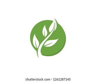 green leaf ecology nature element vector icon