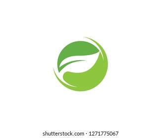 green leaf ecology nature element vector icon