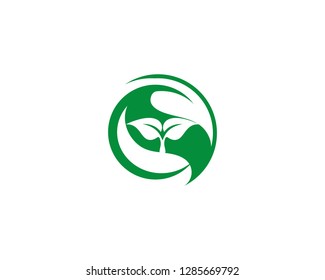 Green leaf ecology nature element vector icon