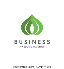 green leaf ecology nature element vector shape of heart logo