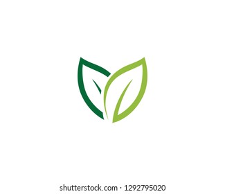 green leaf ecology nature element vector icon